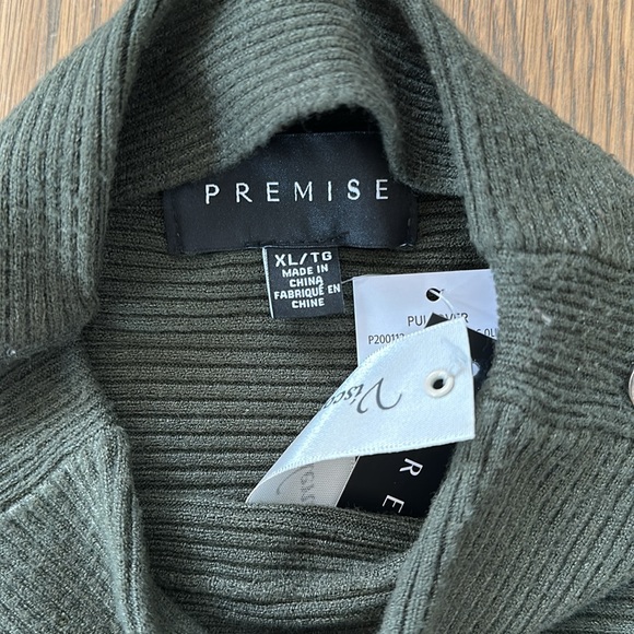 Premise Turtleneck Ribbed Sweater sz XL Women's Dolman Sleeve Hardware Green - Picture 11 of 16